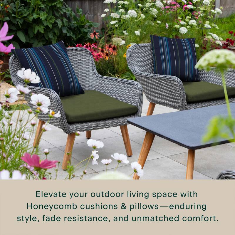 Outdoor Universal Seat Cushion (2-Pack) - 18" wide x 17.5" deep x 2.5" thick