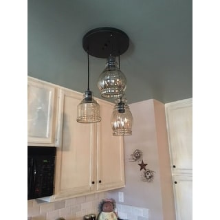 shop mariana antique black cognac glass 3 light cluster pendant