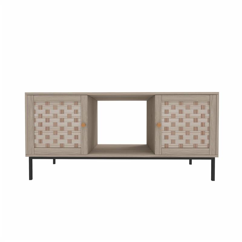 Elegant Veener Weaving Design Coffee Table