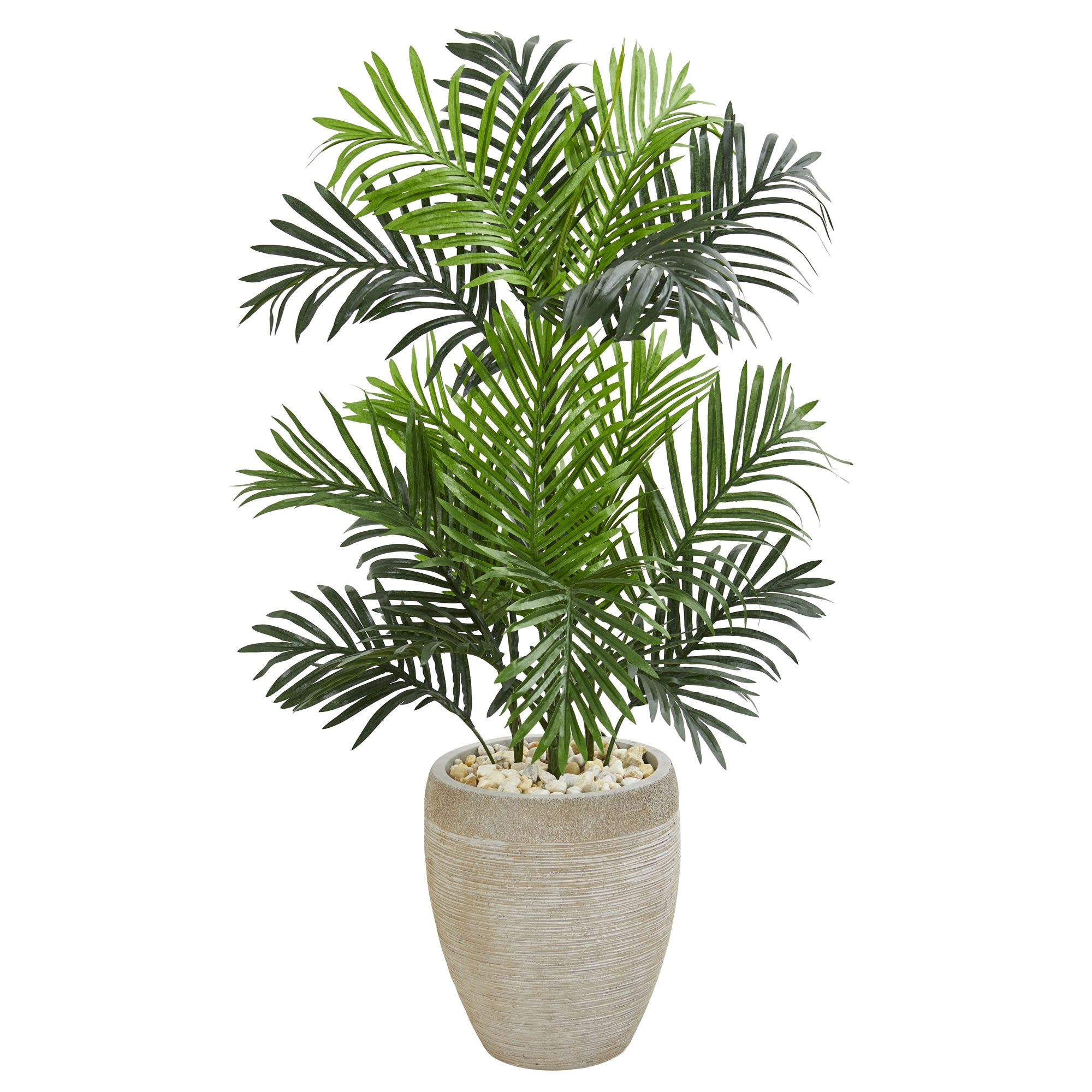 Paradise Palm Artificial Tree in Sand Colored Planter - Green