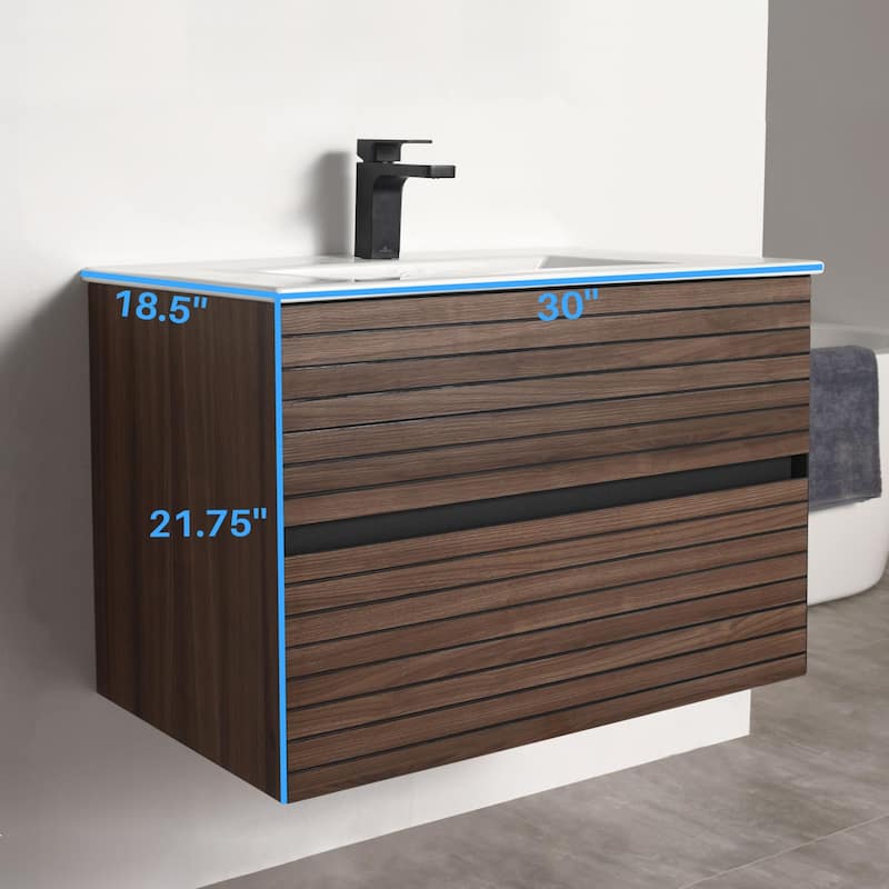 Blossom Annecy 30" Wall Mounted Bathroom Vanity with Sink