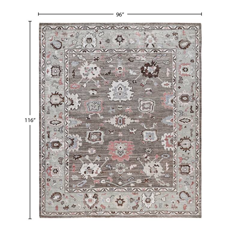 Oushak One-of-a-Kind Hand-Knotted Area Rug - Brown - 8' 0" x 9' 8"
