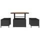 preview thumbnail 29 of 39, vidaXL 3/4 Piece Garden Dining Set with Cushions Black Poly Rattan Acacia