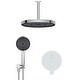 preview thumbnail 14 of 26, 12 inch Wall-Mounted Round Shower System with Rough-in Valve and Handheld Shower
