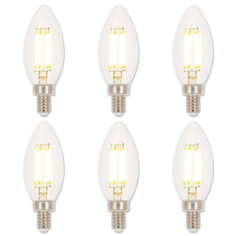 Westinghouse Lighting 4.5 Watt (60 Watt Equivalent) Clear B11 Dimmable Filament LED Light Bulb, Candelabra Base, 6 Pack - 6-Pack