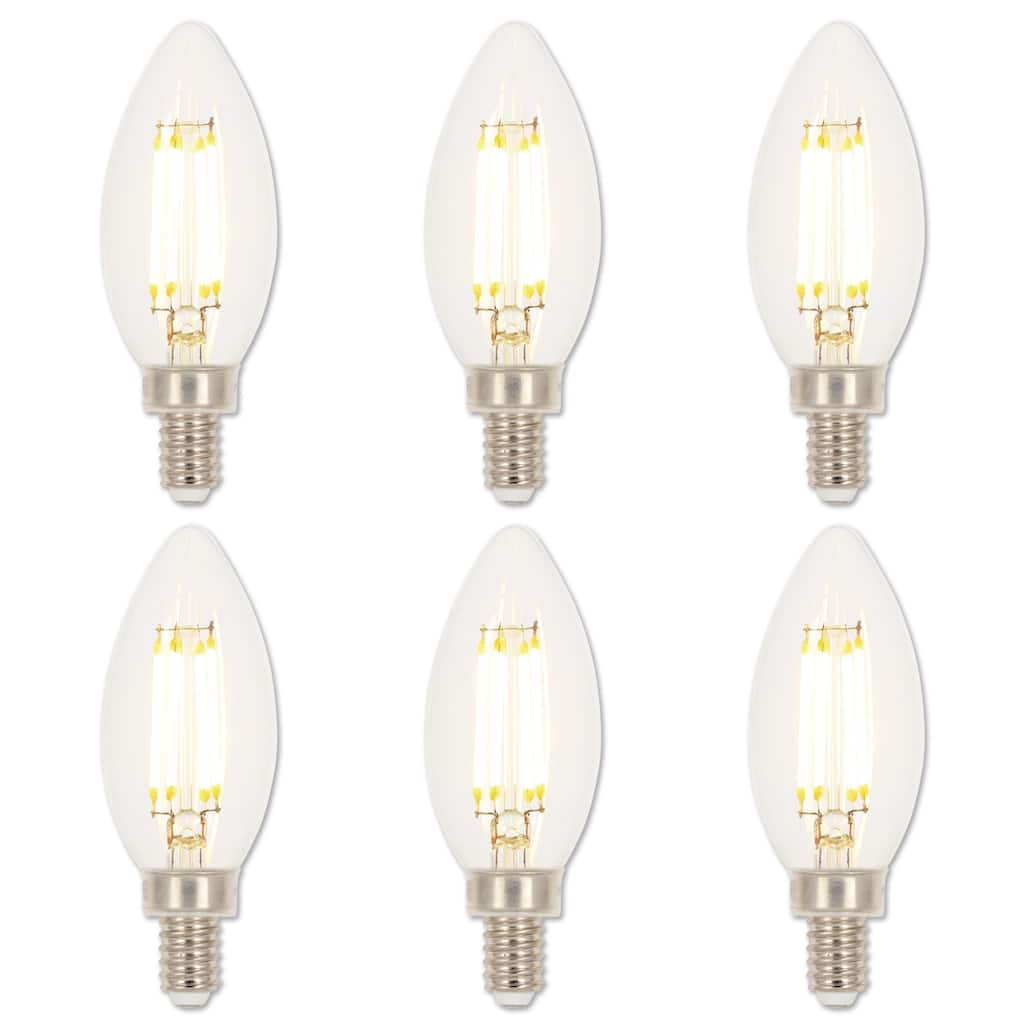Westinghouse Lighting 4.5 Watt (60 Watt Equivalent) Clear B11 Dimmable Filament LED Light Bulb, Candelabra Base, 6 Pack - 6-Pack