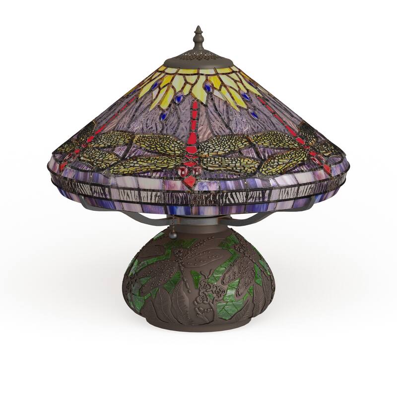 The Curated Nomad Pablo Tiffany-style Dragonfly Table Lamp