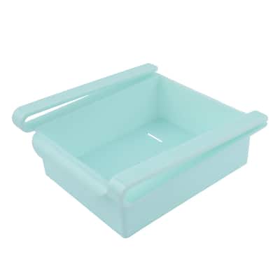 Refrigerator Freezer Plastic Drawer Type Expand Space Box Bin Tray Blue