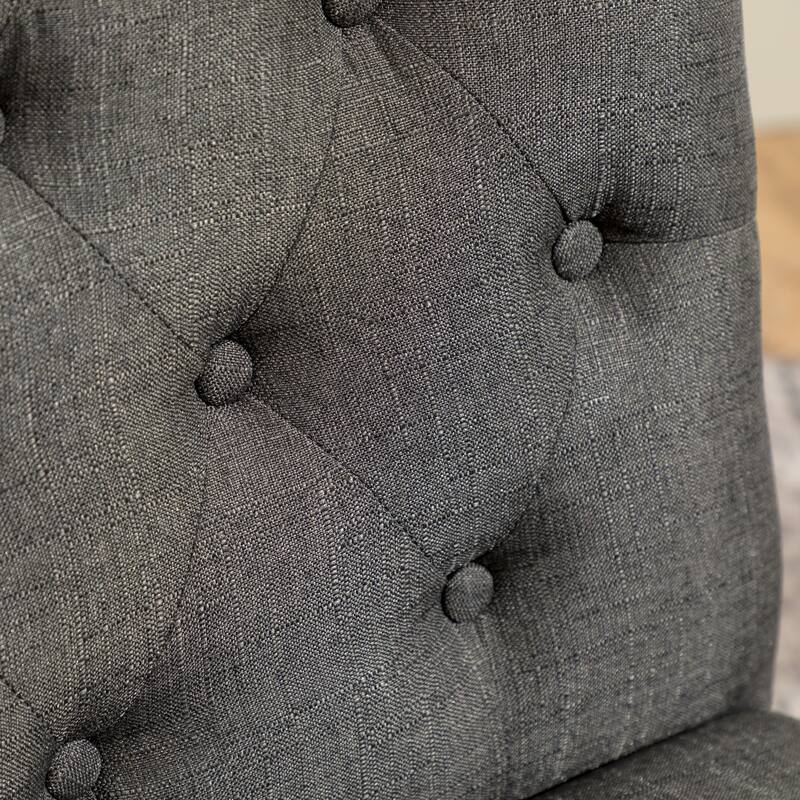 Contemporary 5-Piece Dining Set with Round Table and Button-Tufted Chairs - Solid Wood Construction for Lasting Durability