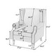 preview thumbnail 6 of 21, 2 Set Modern Vegan Leather Wing Back Armchair