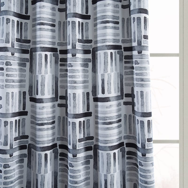 Exclusive Fabrics Modern Geometric Hashtag Blackout Room Darkening Curtain Panel Pair (2 Panels)