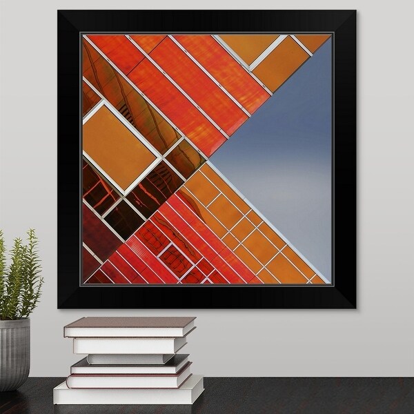 "Cross Lines II" Black Framed Print