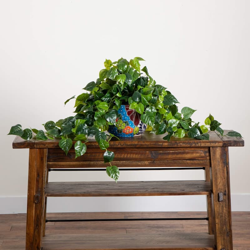 Philodendron Artificial Potted Plant - 42" - Green