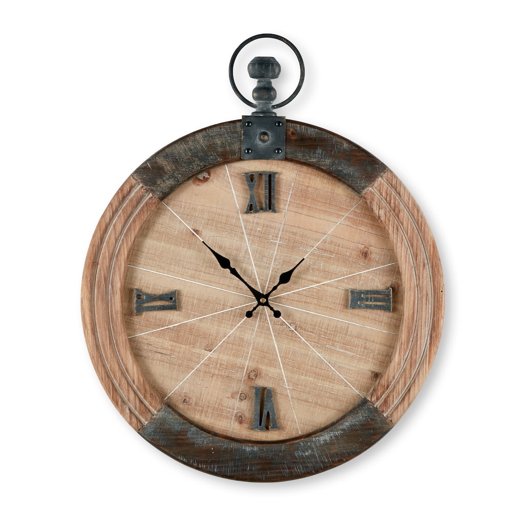 Wood Pocket Watch Clock Wall Art - 20 x 24.5