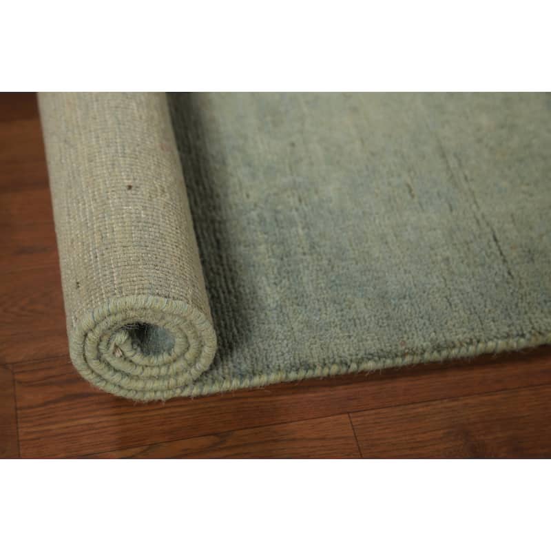 Gabbeh Modern Foyer Rug Hand-Knotted Solid Wool Carpet - 2'8"x 4'1"