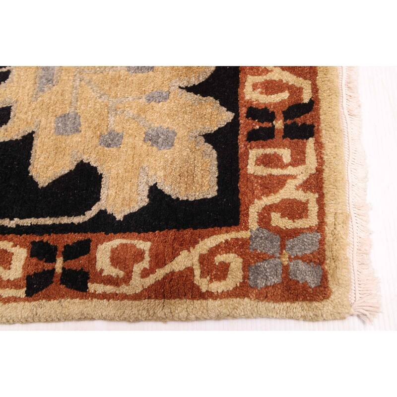 ECARPETGALLERY Hand-knotted Kathmandu Light Khaki Wool Rug - 8'7 x 11'6