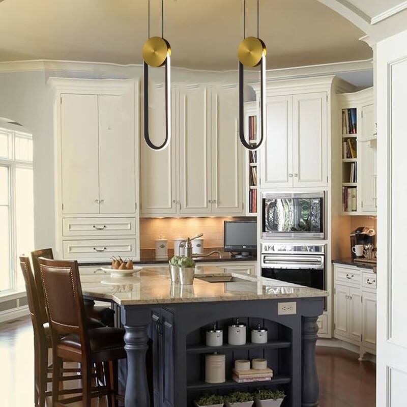 2 Light pendant light black, gold bathroom lighting metal hanging lamp