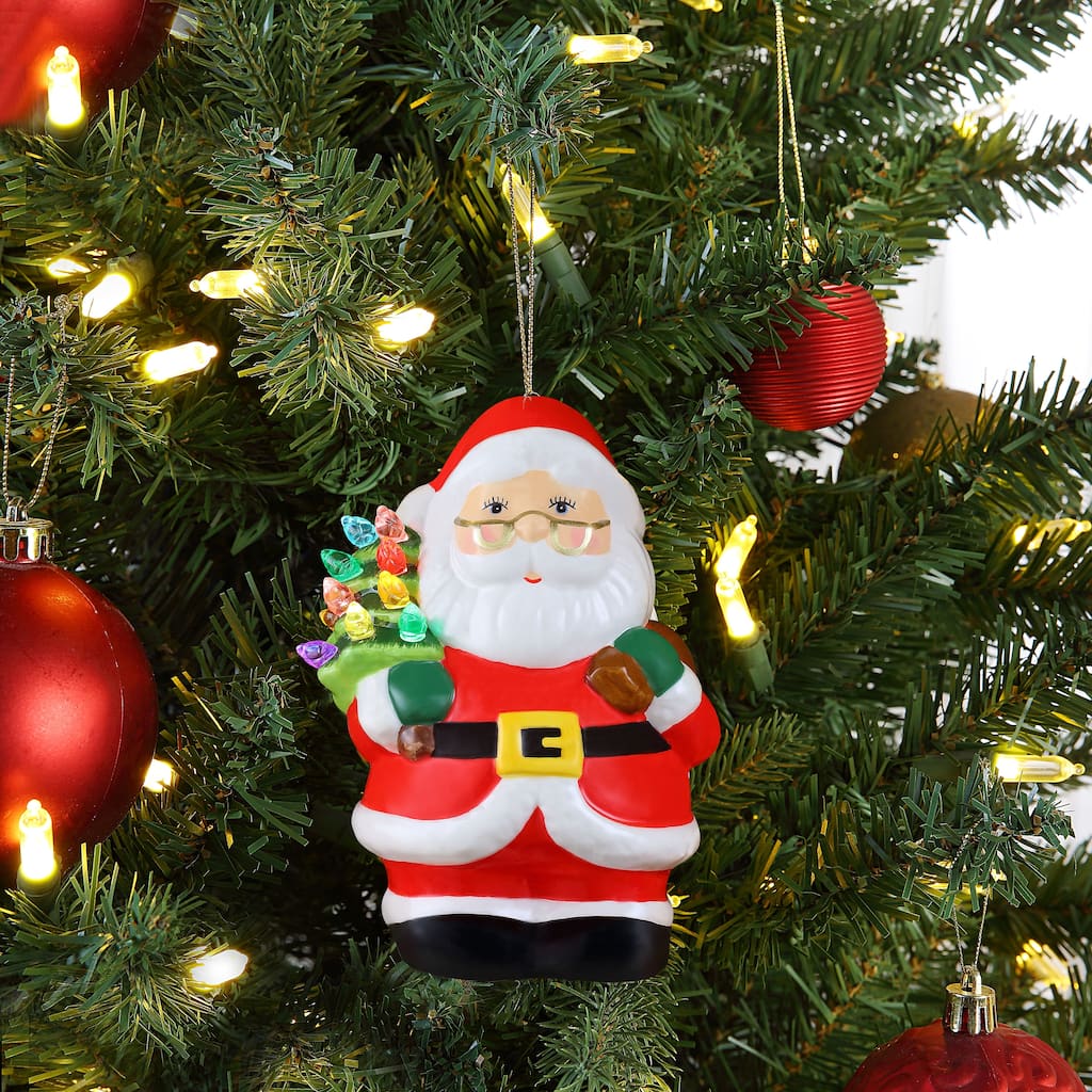 Mini Nostalgic Ceramic Figure - White Santa