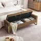 preview thumbnail 17 of 79, 66" Storage Bench King Size End of Bed with Double Lids and Gold Legs