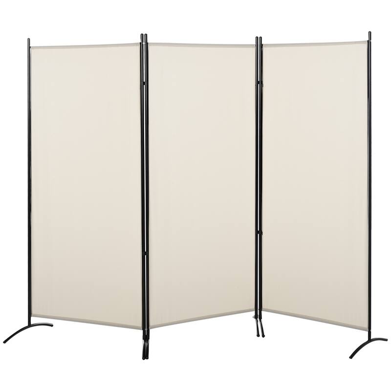 6' 3 Panel Room Divider, Indoor Privacy Screen for Home, Beige - Beige