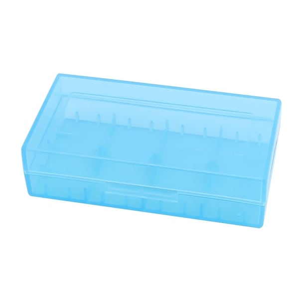 78mmx42mmx21mm Hard Plastic Battery Storage Case Holder Organizer Blue