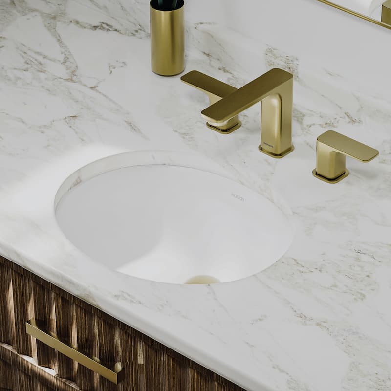 Karran 17-3/8" Undermount Vitreous China Bathroom Sink In White