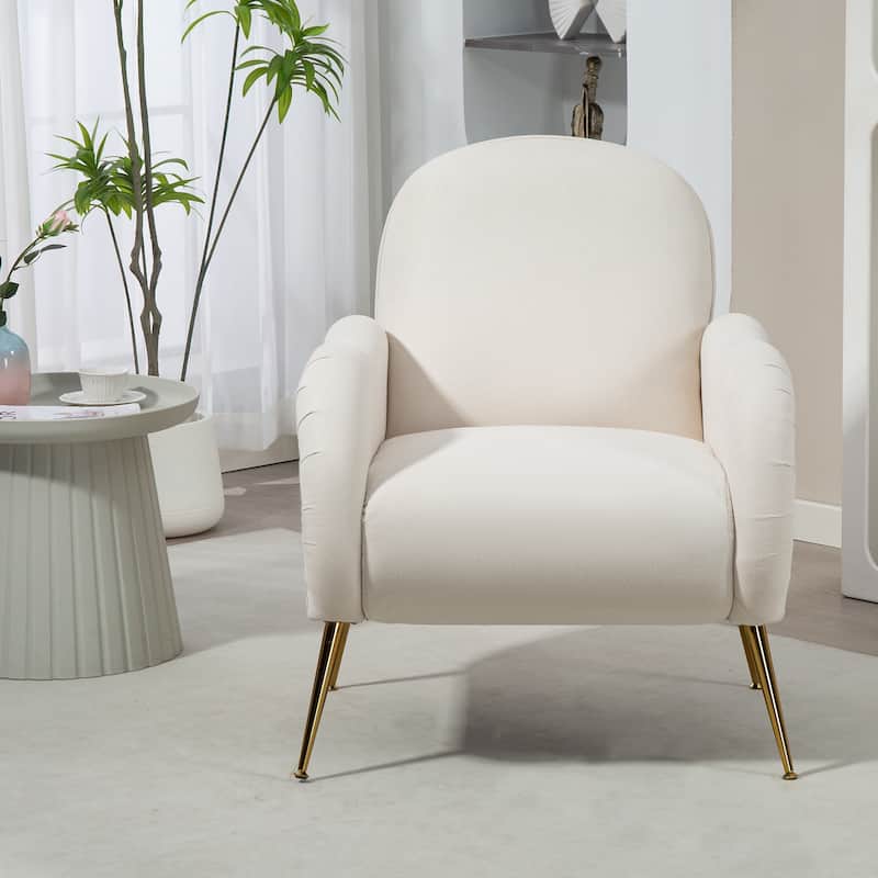 Snowflake Fabric Accent Chair with Gold Legs