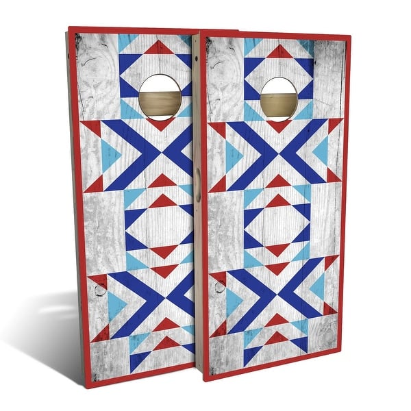 slide 2 of 8, Patriotic Path Outdoor Cornhole Board Set Backyard 2x4 - Include Carrying Case