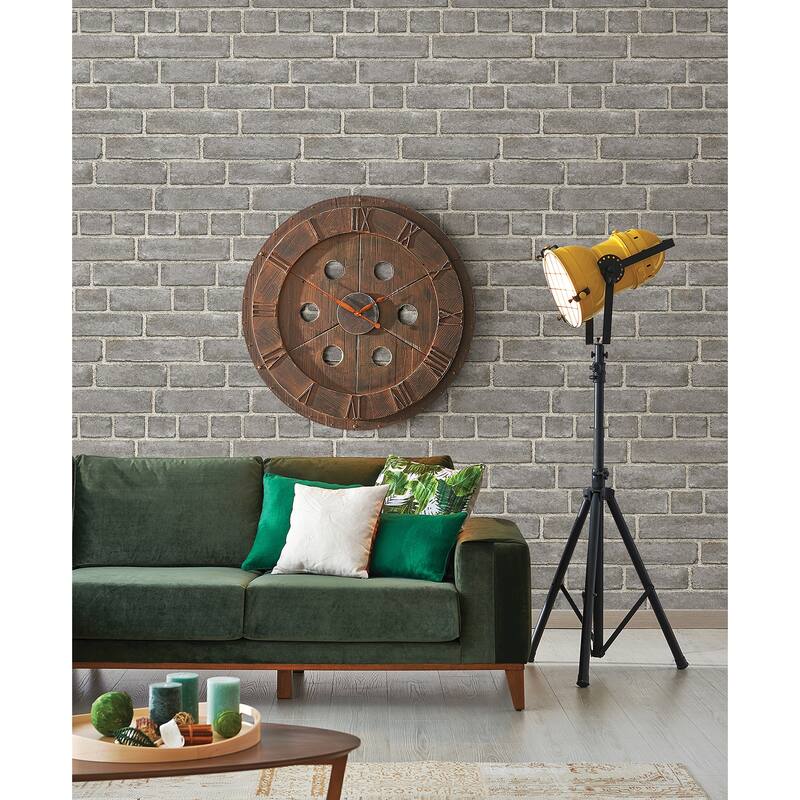 A-Street Prints Façade Grey Brick Wallpaper
