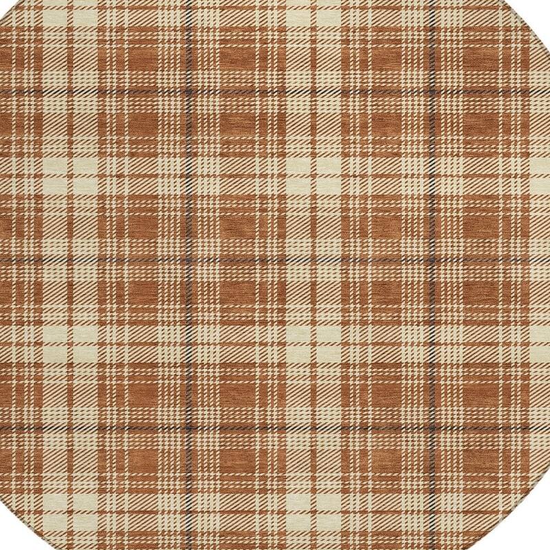 HomeRoots Plaid Transitional Rectangle Outdoor Rug