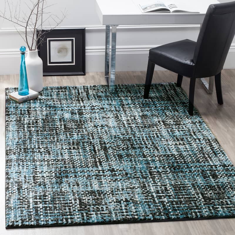 SAFAVIEH Porcello Chandrima Modern Rug - 4' x 6' - Charcoal/Blue