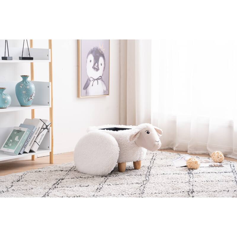 Animal Upholstered Storage Kids Ottoman