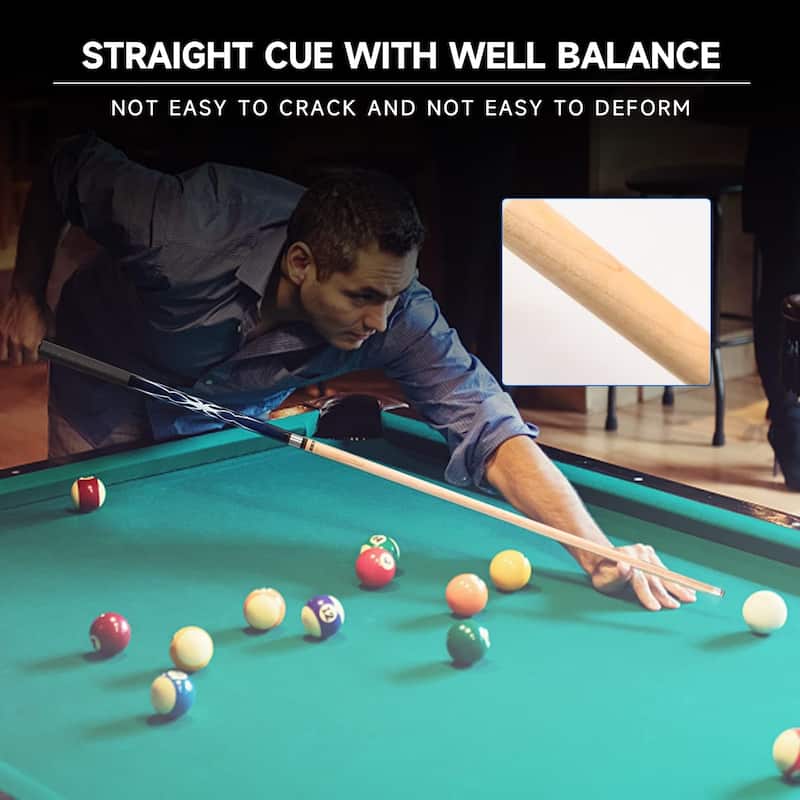 GSE™ 58" 2-Piece Canadian Maple Hardwood Billiard Pool Cue Stick for Men/Women.Great for House Game Room or Commercial Bar Use