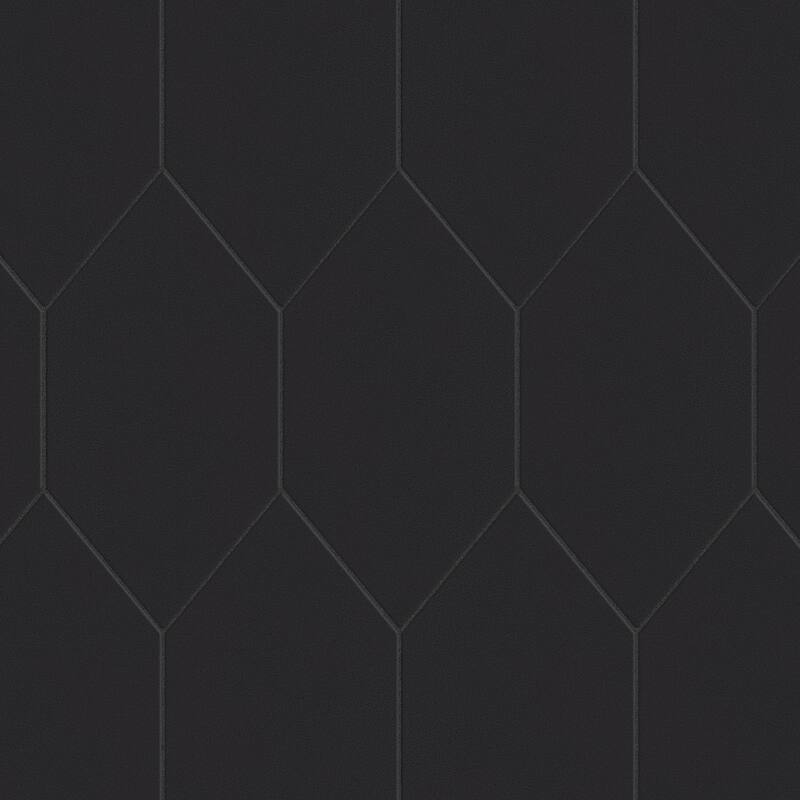 Merola Tile Textile Basic Kayak Black 6-1/2" x 12-1/2" Porcelain Floor and Wall Tile