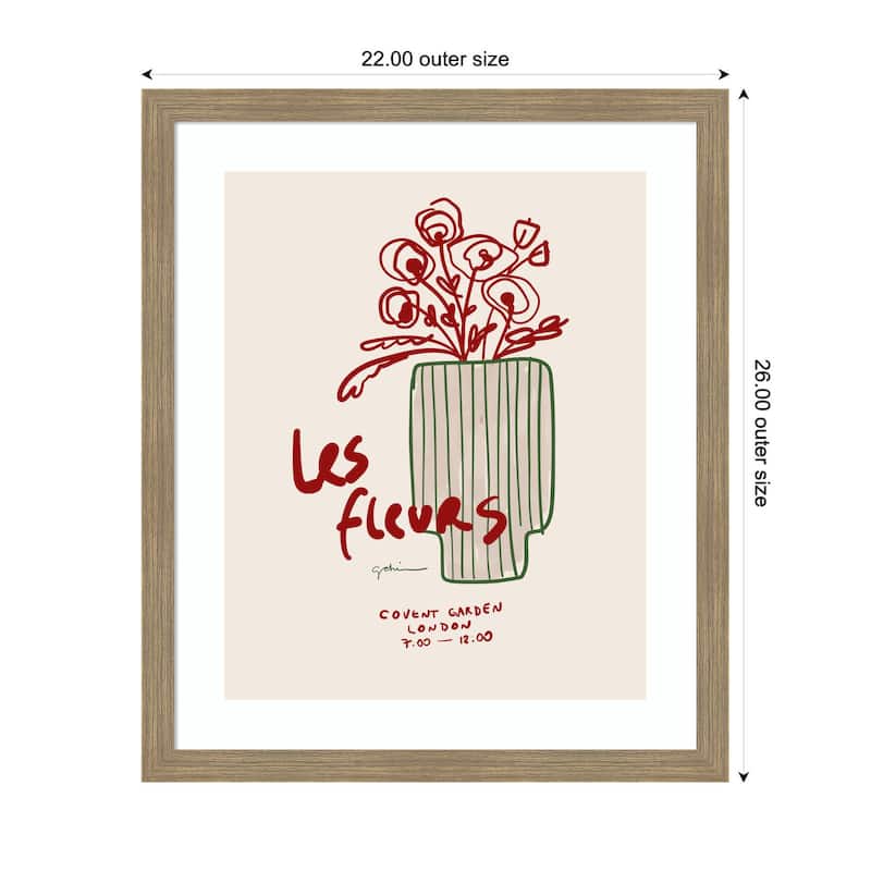 Kate and Laurel Les Fleurs by Gabrielly Guedes Framed Wall Art Print