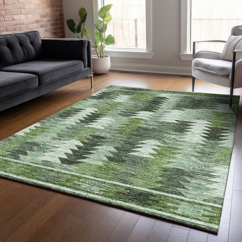 Machine Washable Indoor/ Outdoor Chantille Boho Moroccan Rug
