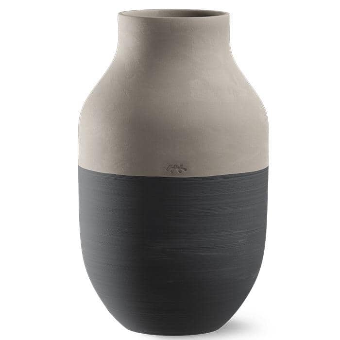 Kähler Omaggio Circulare Vase, Anthracite Grey - H: 12.2"