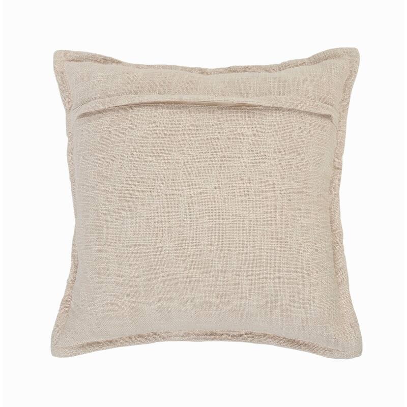 20" Beige Solid Square Throw Pillow