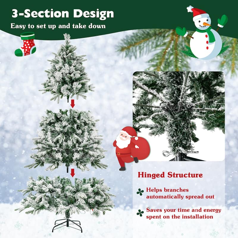 Gymax 6 ft pre-lit artificial Christmas tree w/ 250 LED lights full
