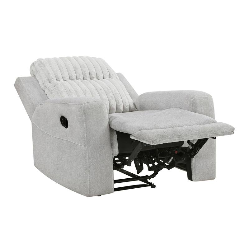 Curtis 36.5" Microfiber and Corduroy Recliner - Tab Pull Motion