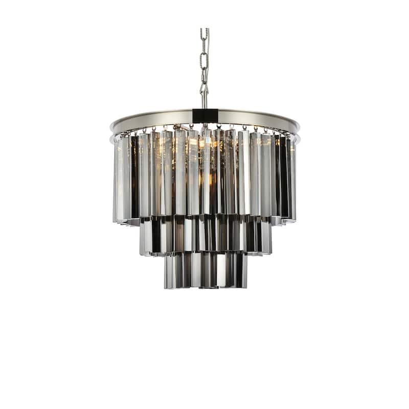 Royce Edge 9-Light Polished Nickel Chandelier