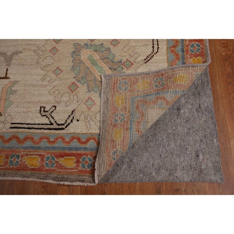 Oushak Turkish Large Area Rug Vegetable Dye Handmade Wool Carpet - 10'0"x 14'3"