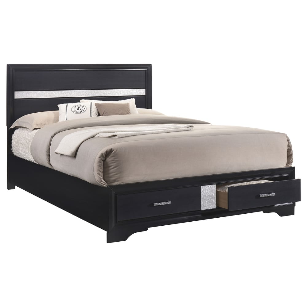Miranda Contemporary Wood Storage Panel Bed