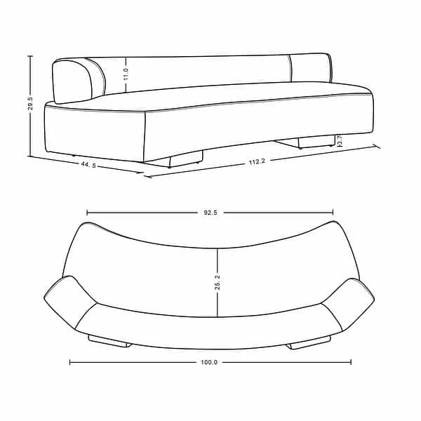 Manhattan Comfort Modern Verandah Chenille 112 Inch XL Sofa