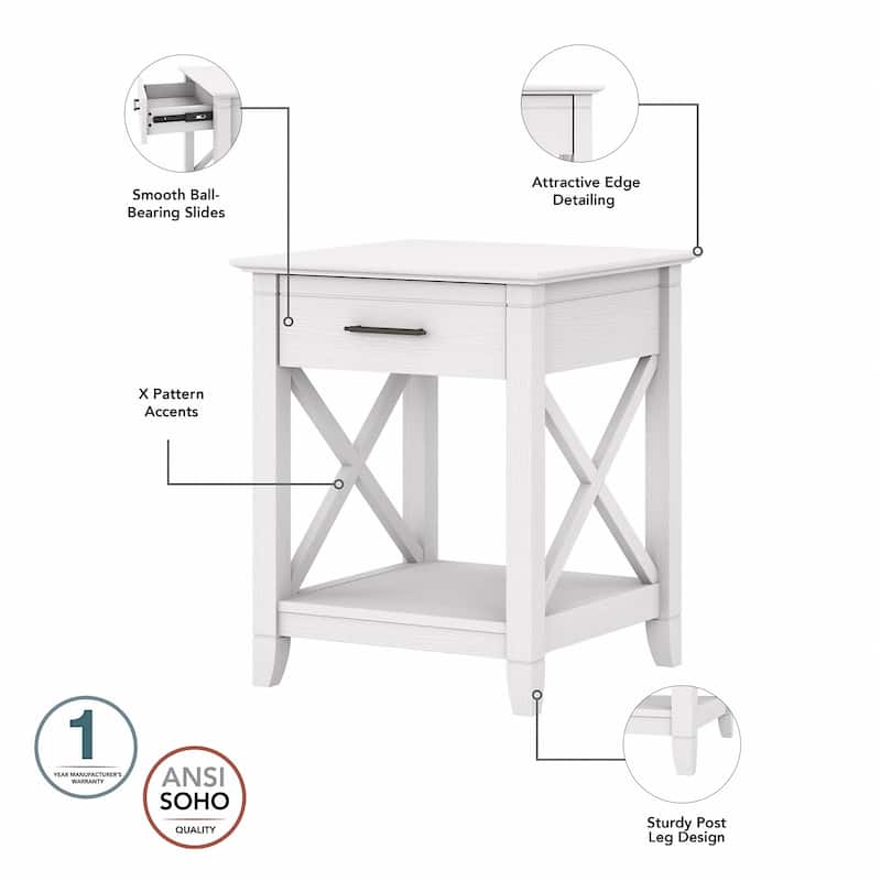 Key West Coastal Box Drawer Nightstand by Bush Furniture