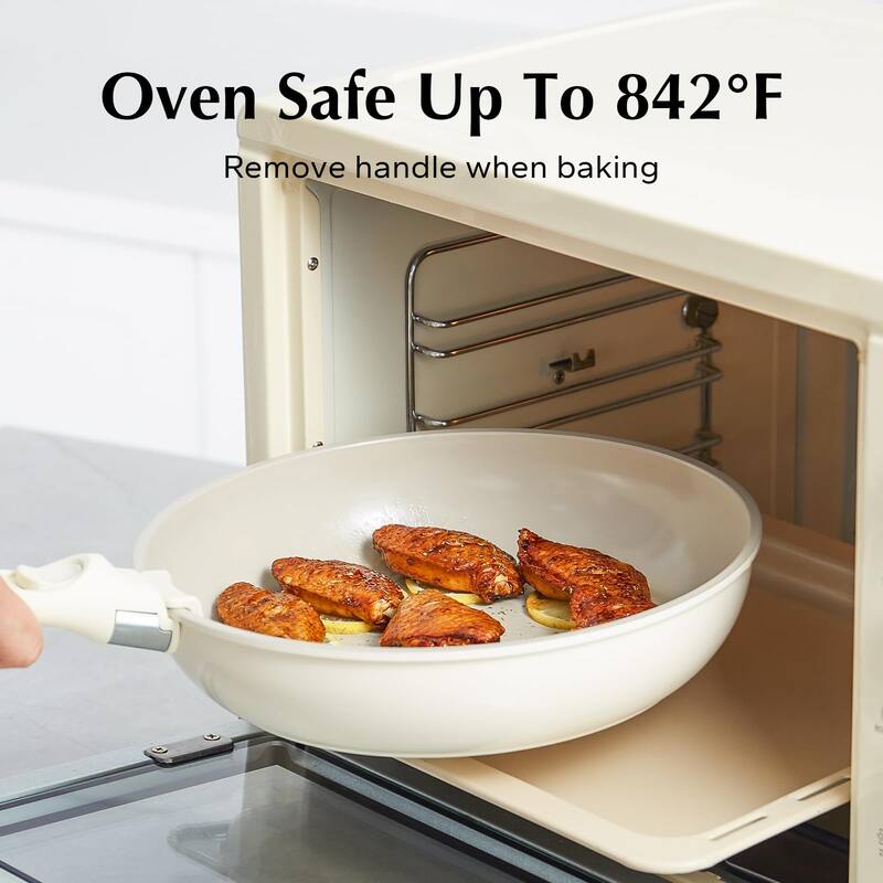 Pots and Pans, Nonstick Kitchen Cookware Sets, Non Toxic Pots & Pans Non Stick, PFAS PFOA & PTFE Free, Detachable Handle 5 Piece