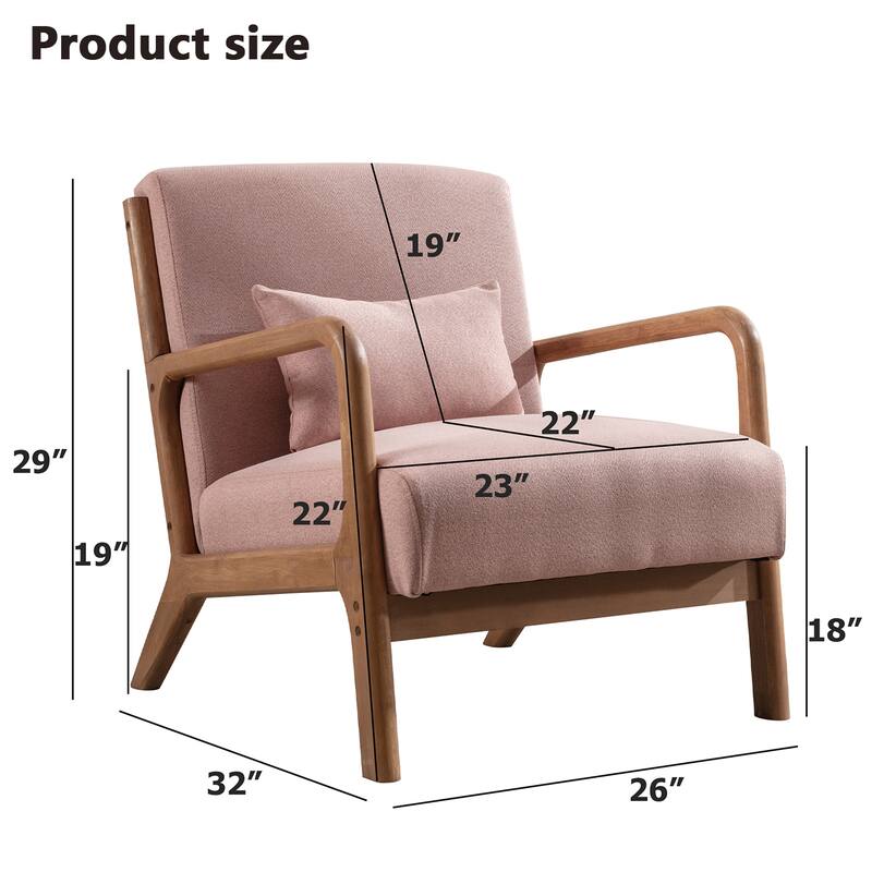Aston Modern Solid wood Accent Chair for Living Room - Pink