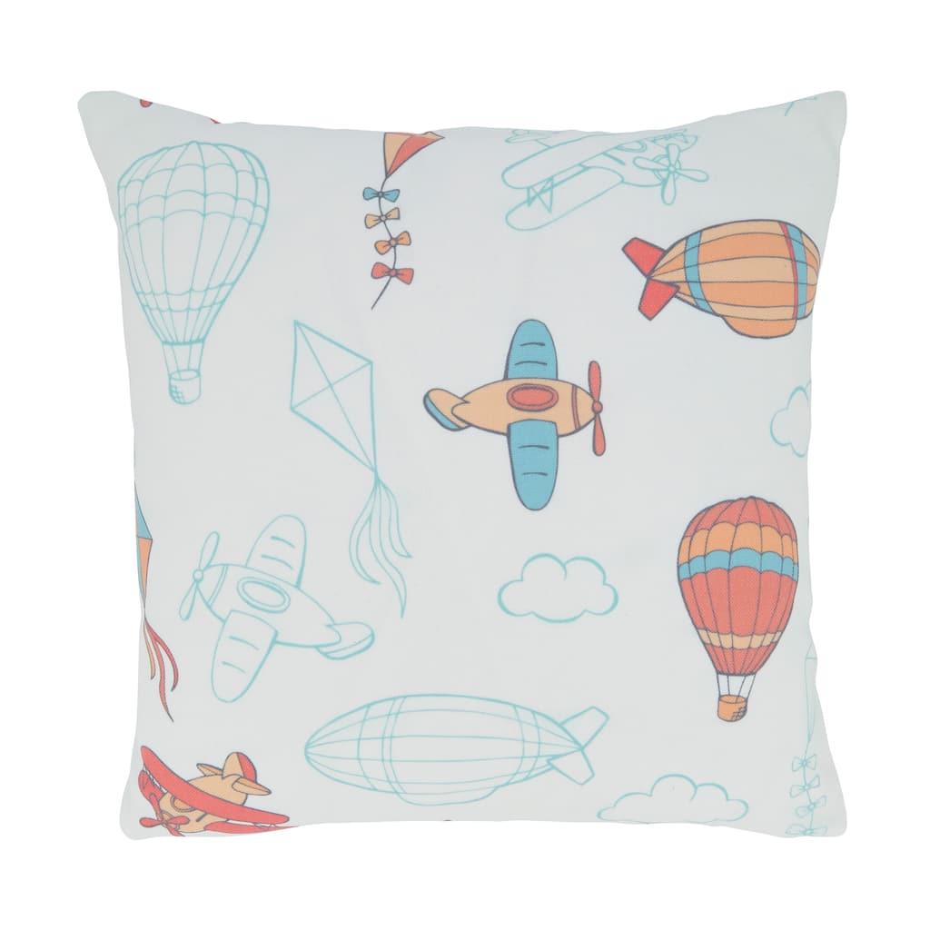 Airplanes and Balloons Design Throw Pillow