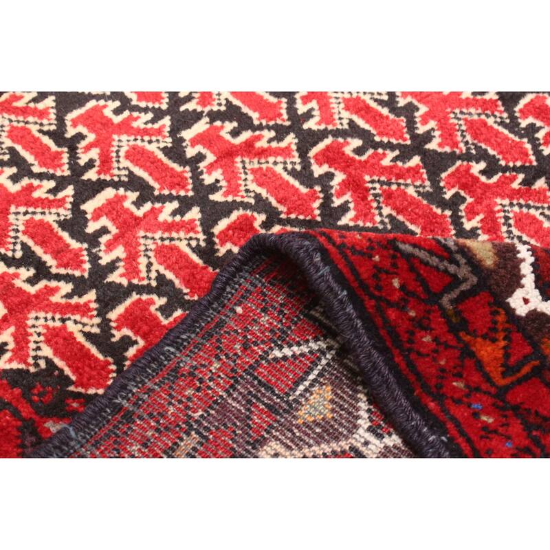 ECARPETGALLERY Hand-knotted Teimani Red Wool Rug - 3'3 x 4'0