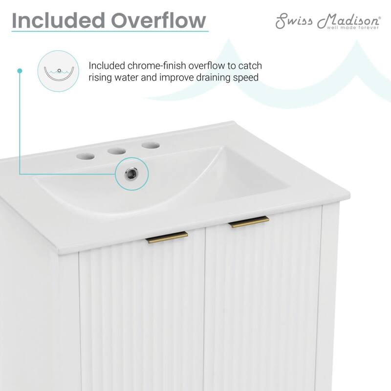 Swiss Madison SM-BV290-3 Bastille 24" Free Standing Single Basin